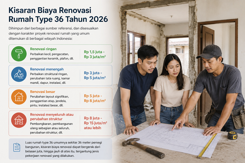 Biaya Renovasi Rumah Type 36 Tahun 2026
