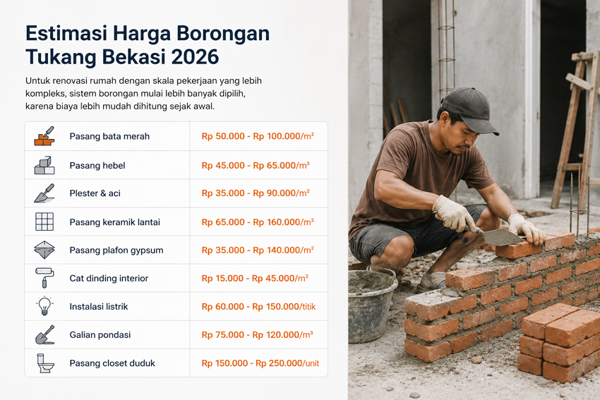 Estimasi Harga Borongan Tukang Bekasi 2026