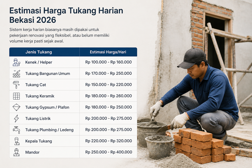Estimasi Harga Tukang Harian Bekasi 2026