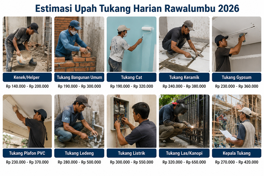 Estimasi Upah Tukang Harian Rawalumbu 2026