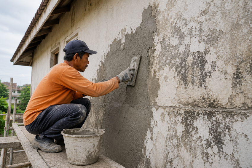 6 Penyebab Tembok Rumah Rembes Air 4 Finishing Sudah Menua
