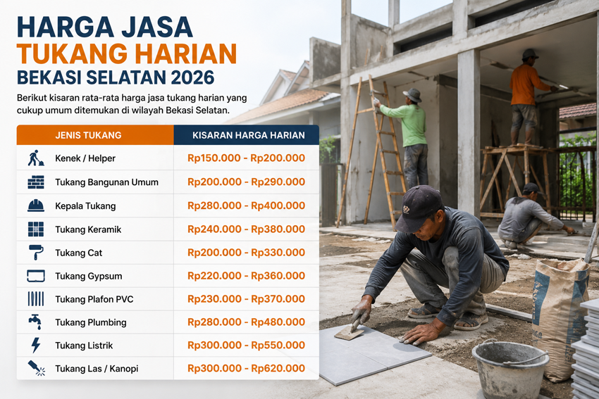 Harga Jasa Tukang Harian Bekasi Selatan 2026