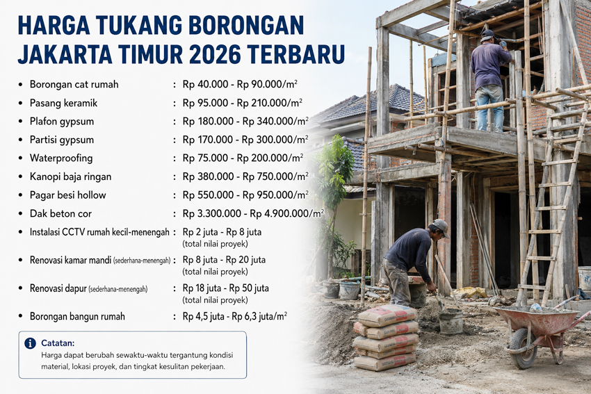 Harga Tukang Borongan Jakarta Timur 2026 Terbaru