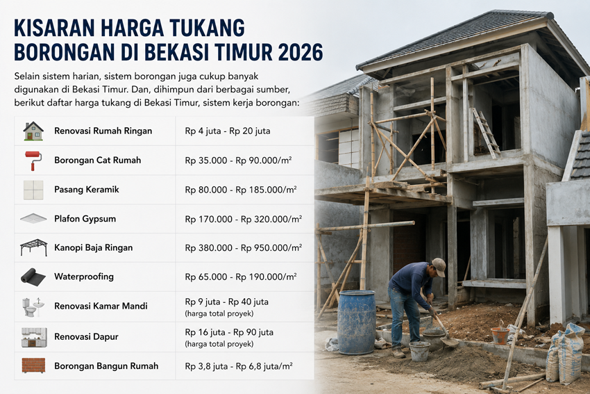 Harga Tukang Borongan di Bekasi Timur 2026