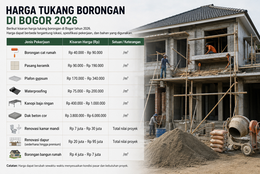 Harga Tukang Borongan di Bogor 2026