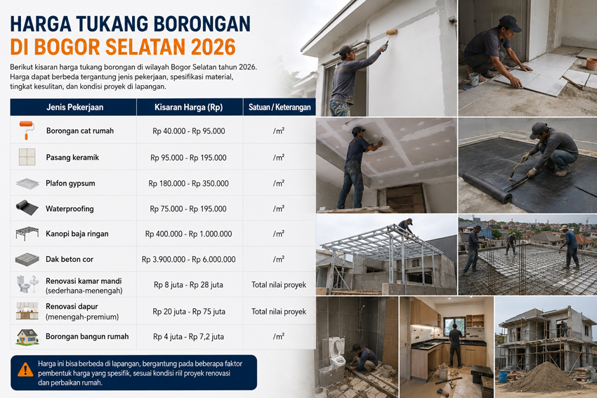 Harga Tukang Borongan di Bogor Selatan 2026