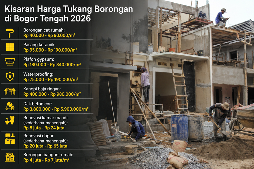 Harga Tukang Borongan di Bogor Tengah 2026
