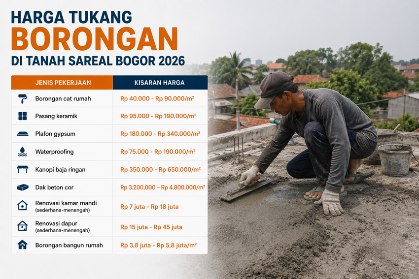Harga Tukang Borongan di Tanah Sareal Bogor 2026