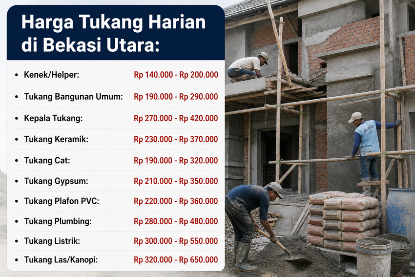 Harga Tukang Harian Bekasi Utara 2026