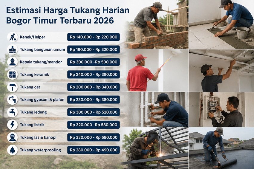 Harga Tukang Harian Bogor Timur Terbaru 2026