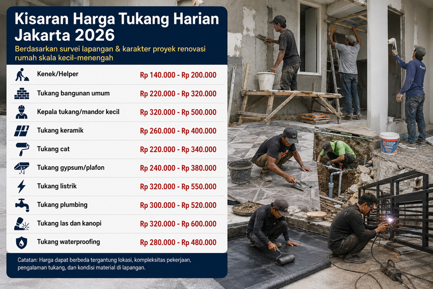 Harga Tukang Harian Jakarta 2026
