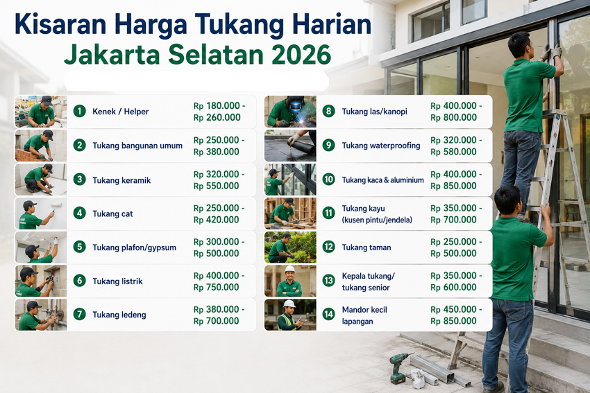 Harga Tukang Harian Jakarta Selatan 2026