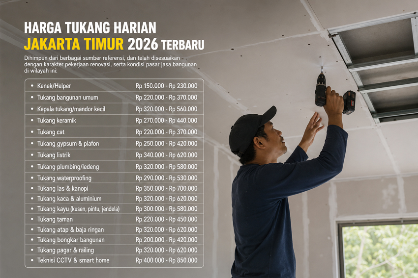 Harga Tukang Harian Jakarta Timur 2026 Terbaru