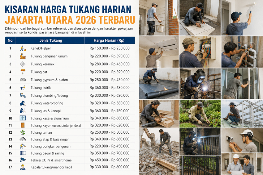 Harga Tukang Harian Jakarta Utara 2026 Terbaru