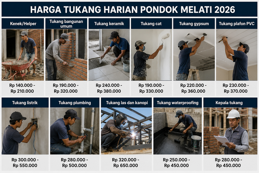 Harga Tukang Harian Pondok Melati 2026