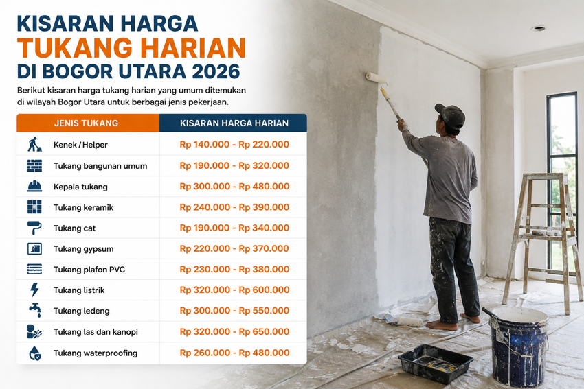 Harga Tukang Harian di Bogor Utara 2026