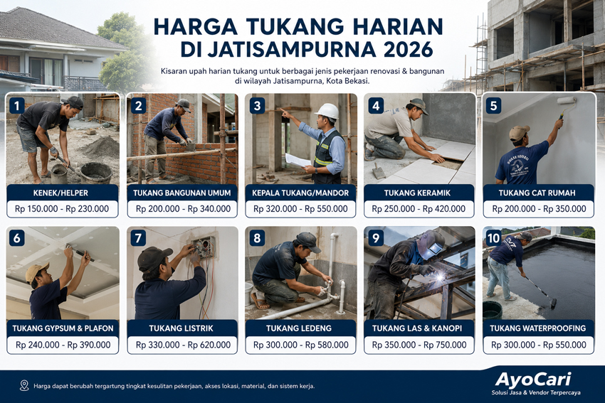 Harga Tukang Harian di Jatisampurna 2026
