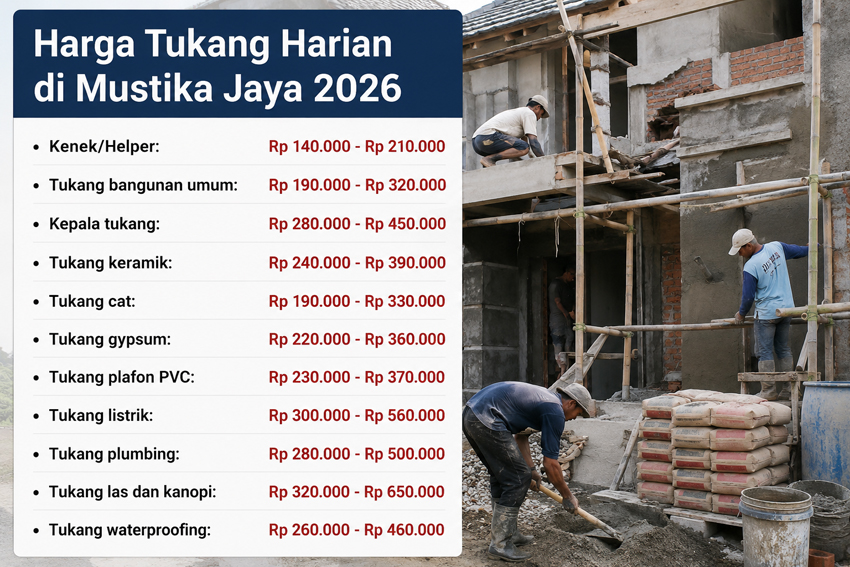 Harga Tukang Harian di Mustika Jaya 2026