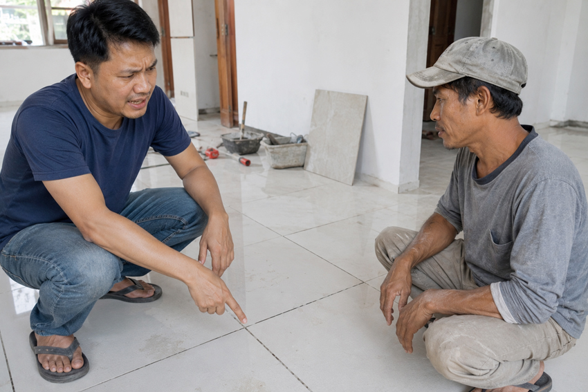 Hasil Pekerjaan Tidak Rapi