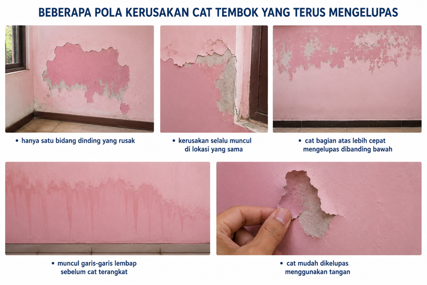Kenapa Cat Tembok Terus Mengelupas? 3 Kenali Pola Kerusakannya