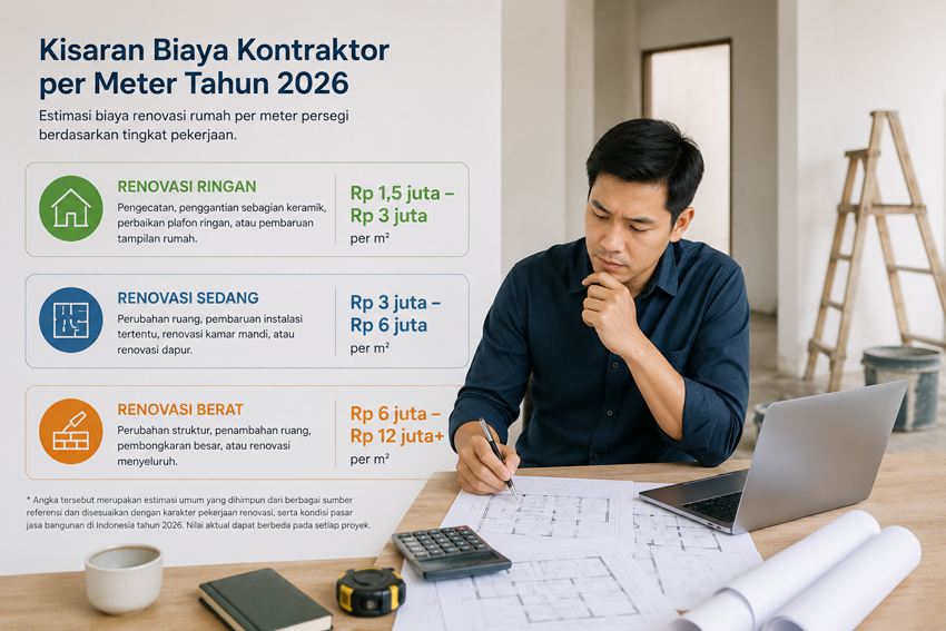 Ini Biaya Kontraktor Rumah per Meter 2026! 2 Kisaran Biaya Kontraktor per Meter Tahun 2026