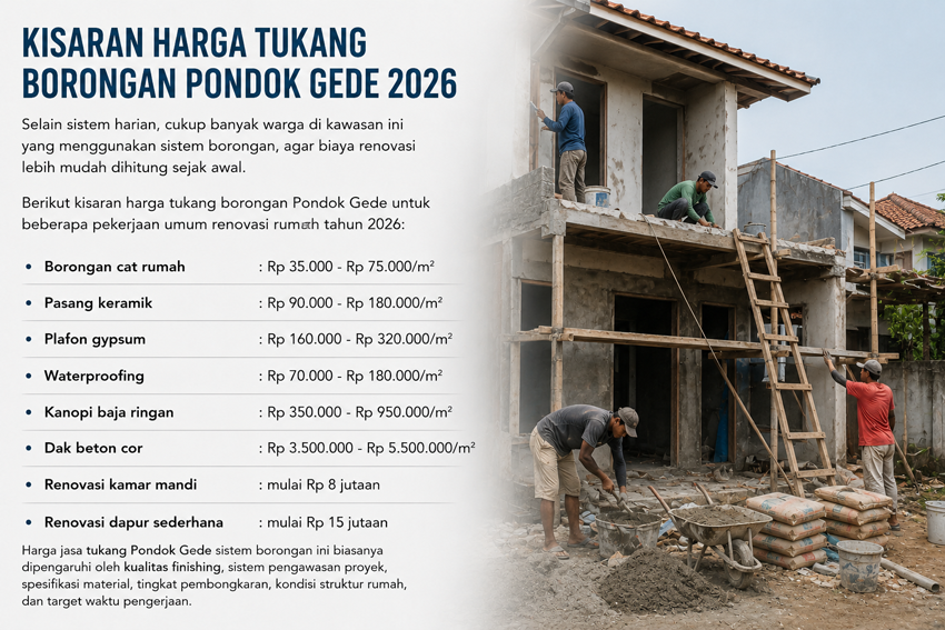 Kisaran Harga Tukang Borongan Pondok Gede 2026