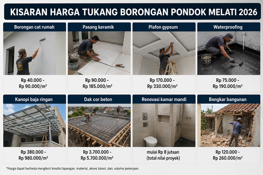 Kisaran Harga Tukang Borongan Pondok Melati 2026