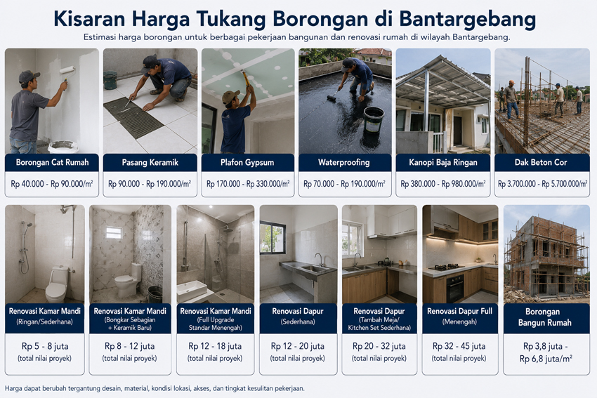 Kisaran Harga Tukang Borongan di Bantargebang