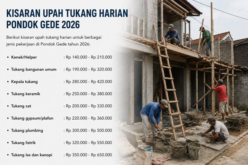 Kisaran Upah Tukang Harian Pondok Gede 2026