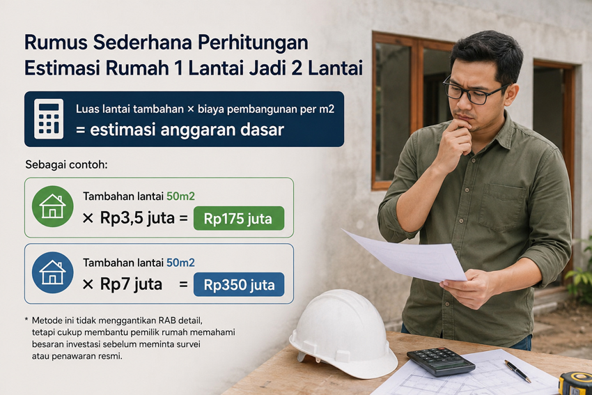 Estimasi Biaya Renovasi Rumah 1 Lantai Menjadi 2 Lantai 2 Rumus Sederhana Perhitungan Estimasi Rumah 1 Lantai Jadi 2 Lantai