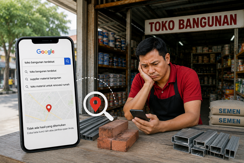 Toko Bangunan Sulit Ditemukan Secara Online