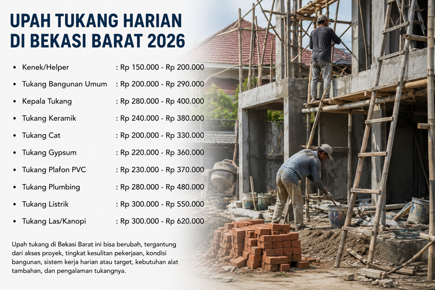 Upah Tukang Harian di Bekasi Barat 2026
