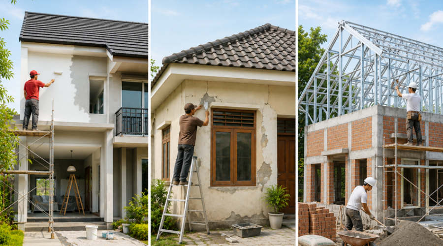 Ini Beda Renovasi Rumah, Perbaikan, dan Bangun Rumah