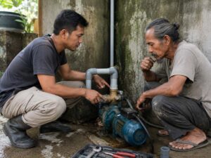 cara mengatasi pompa air tidak naik