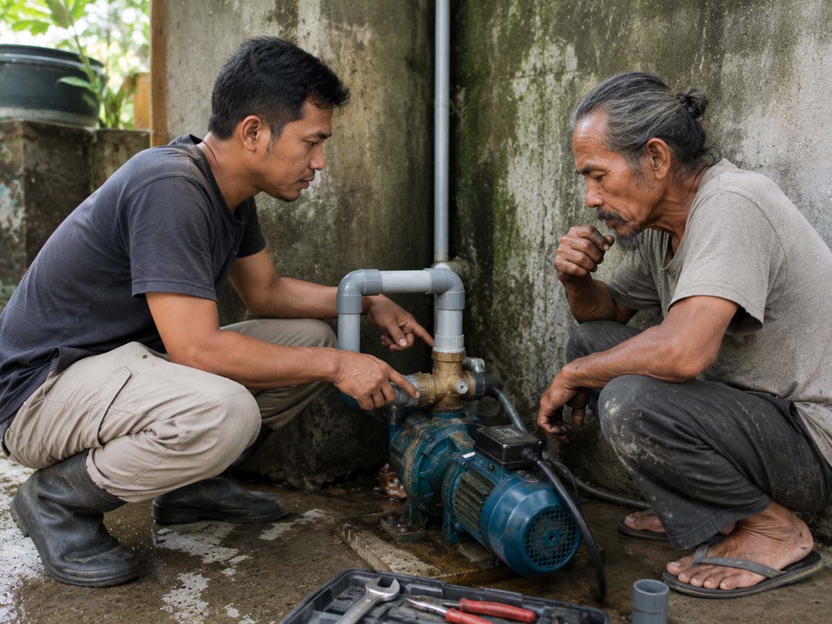 cara mengatasi pompa air tidak naik