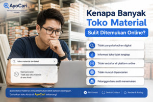 cara toko material bangunan ditemukan online
