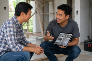 ciri tukang bangunan profesional