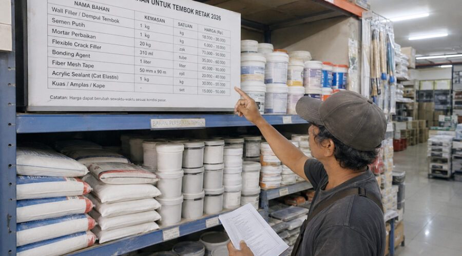 Daftar Harga Bahan untuk Tembok Retak 2026