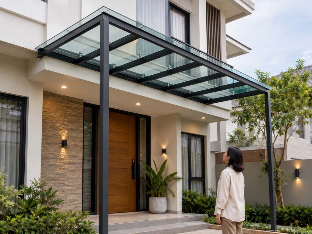 harga kanopi kaca tempered