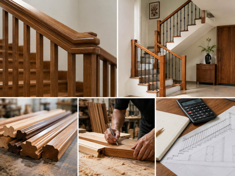 harga railing tangga kayu per meter