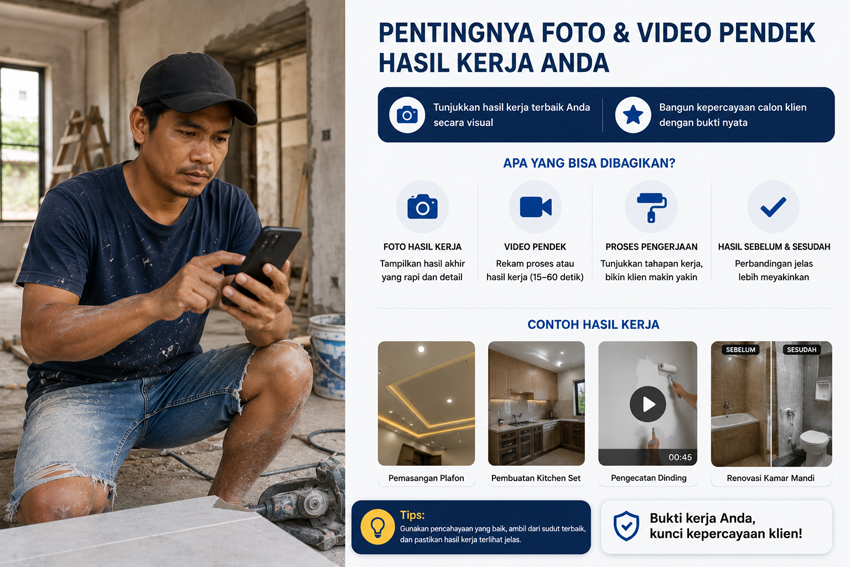 kenapa foto hasil kerja penting di listing ayocari