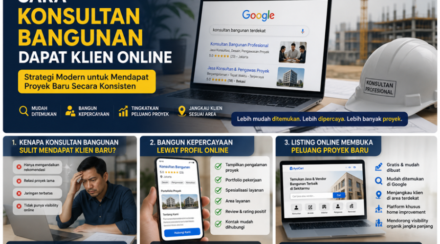 Cara Konsultan Bangunan Dapat Klien Online