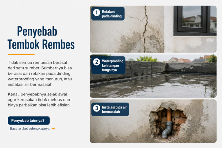 penyebab tembok rumah rembes air