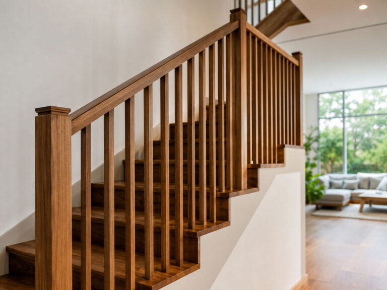 railing tangga kayu