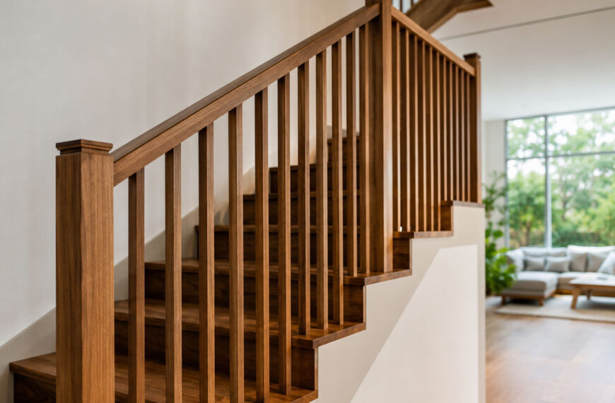 Railing Tangga Kayu: Jenis, Konstruksi Hingga Finishing