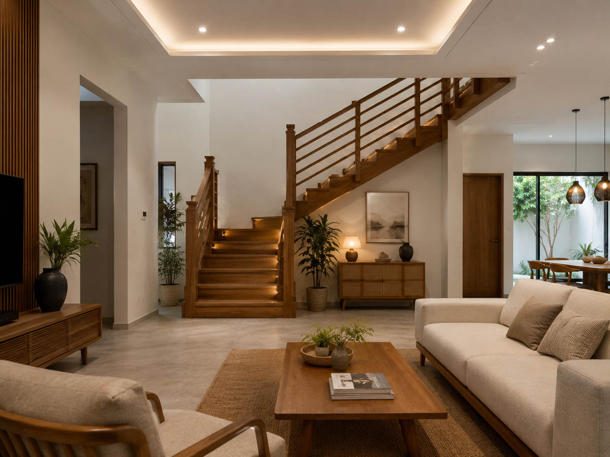 railing tangga kayu minimalis