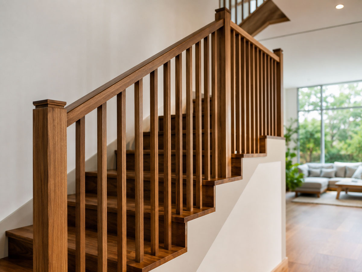 railing tangga kayu