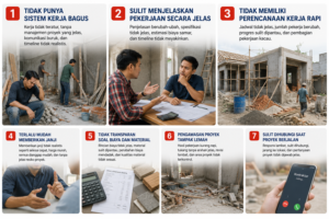 tanda kontraktor bangunan tidak profesional