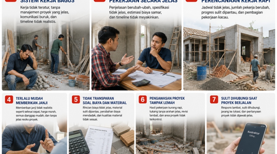 7 Tanda Kontraktor Bangunan Tidak Profesional