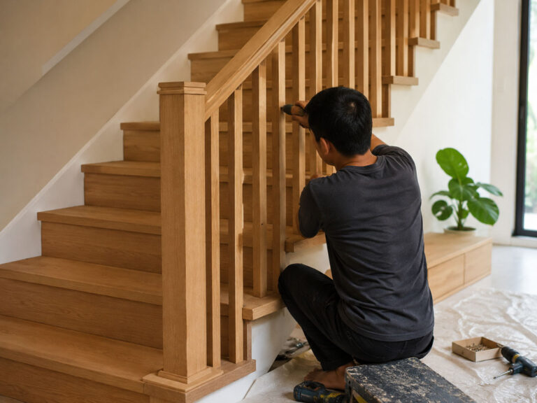 tukang railing tangga kayu